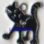 Chat pendentif noir 25 mm